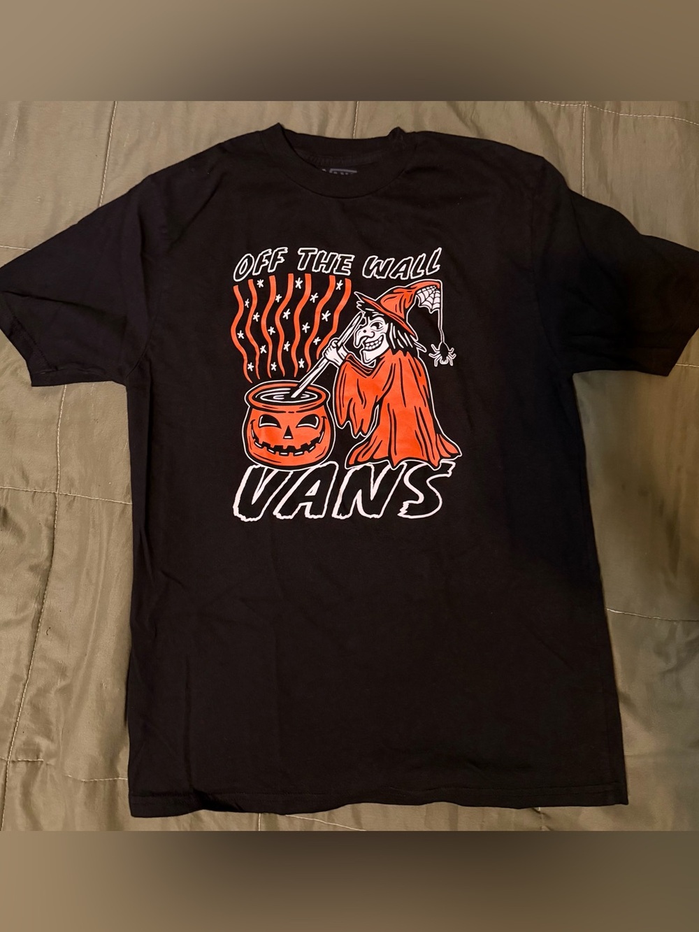 Girls Vans Black Halloween Tee (large)